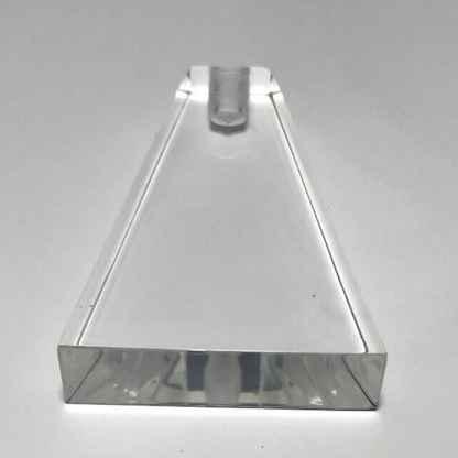 New Clear Acrylic Flat Triangle Lamp Harp Finial, 2 1/8" ht. 1/4-27F Tap (1/4")