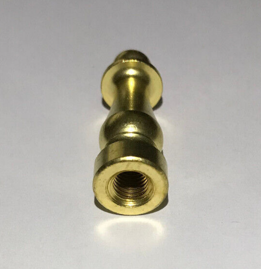 New 1 1/2" Column Style Unfinished Brass Lamp Finial, 1/4-27F Tap, #BF950