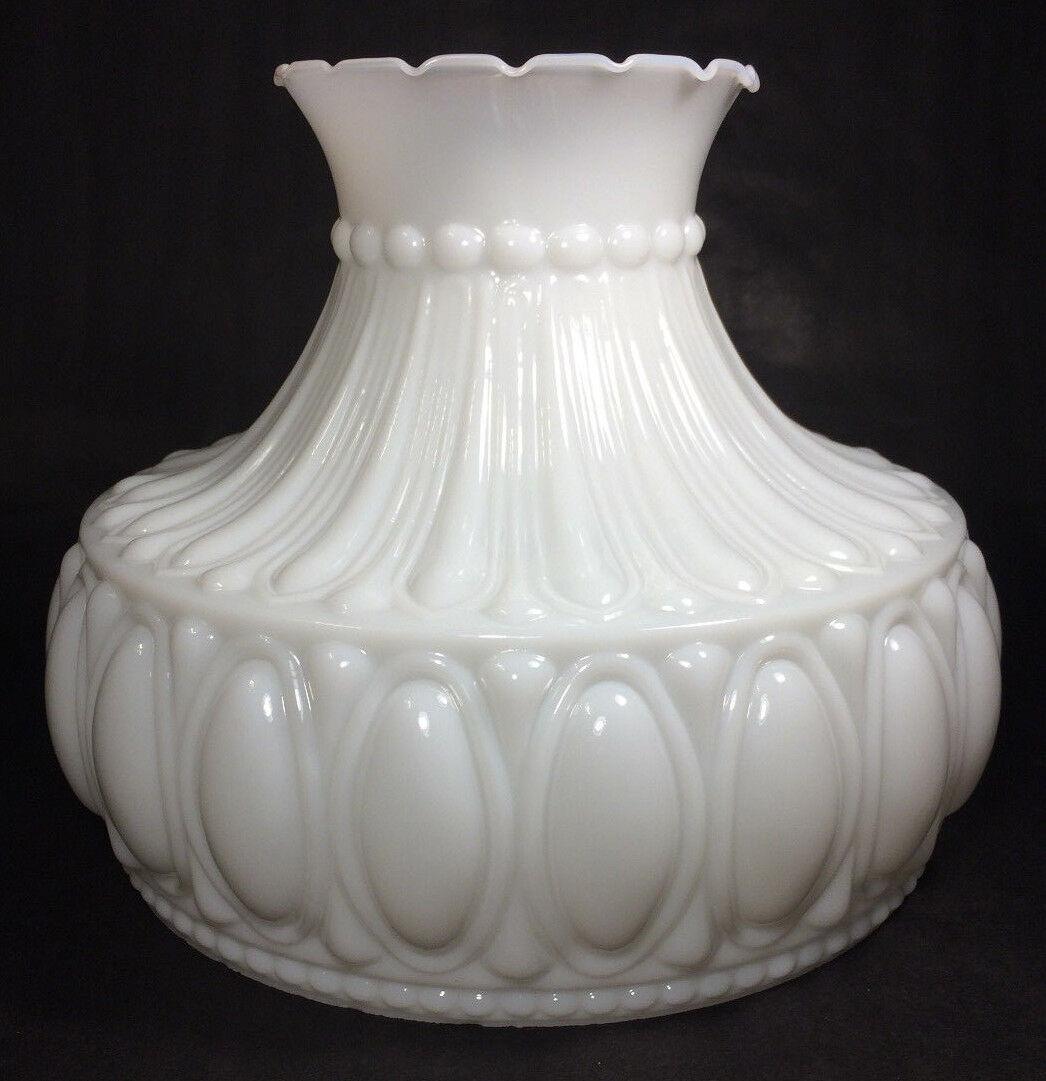 New 10" Opal White Milk Glass Lamp Shade Designed for Aladdin Lamps, USA, #SH525 - Stone Door Lamps