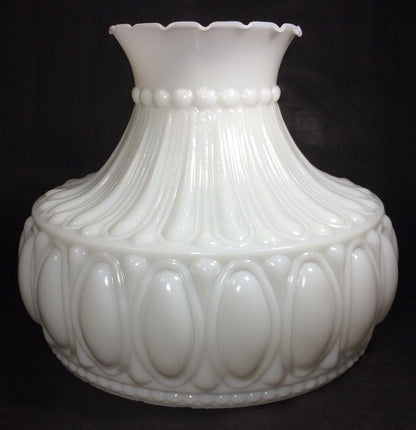 New 10" Opal White Milk Glass Lamp Shade Designed for Aladdin Lamps, USA, #SH525 - Stone Door Lamps