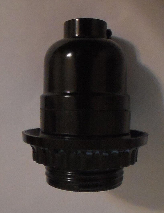 Leviton Bakelite Keyless Lamp Socket With Threaded Shell And Shade Ring #SO266R - Stone Door Lamps