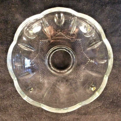 NEW 4" Pressed Glass Round Lamp Prism Chandelier Bobeche w/ 4 Brass Pins #BB914 - Stone Door Lamps
