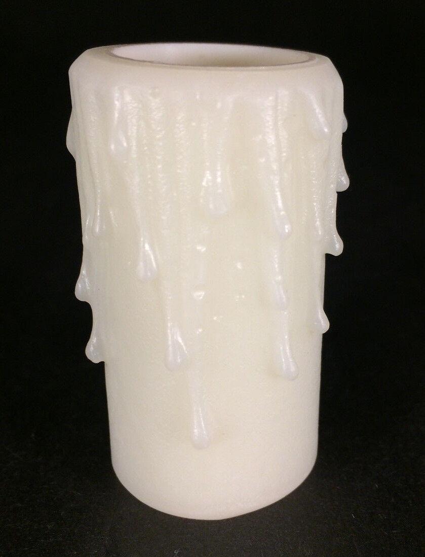 NEW 2" IVORY PolyBeesWax Chandelier Candelabra Candle Cover with DRIPS #CC900I - Stone Door Lamps
