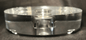New 5" Diameter Clear Round Footed Acrylic Lamp Base w/ Center Hole, No Wire Way - Stone Door Lamps