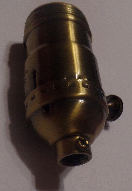 3 - way Uno Thread Antique Brass Early Electric Industrial Style Lamp Socket 270A - Stone Door Lamps