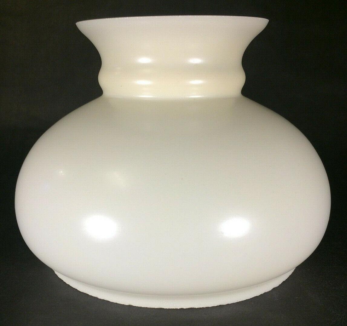 New 7" Opal White Glass Student Lamp Shade With Cream Painted Background #7S427 - Stone Door Lamps