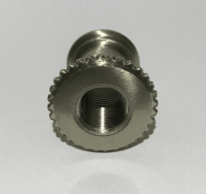 New Turned Brass Lamp Neck, Satin Nickel Finish, 1/8F Tap, 7/8" Ht. #BN946SN - Stone Door Lamps