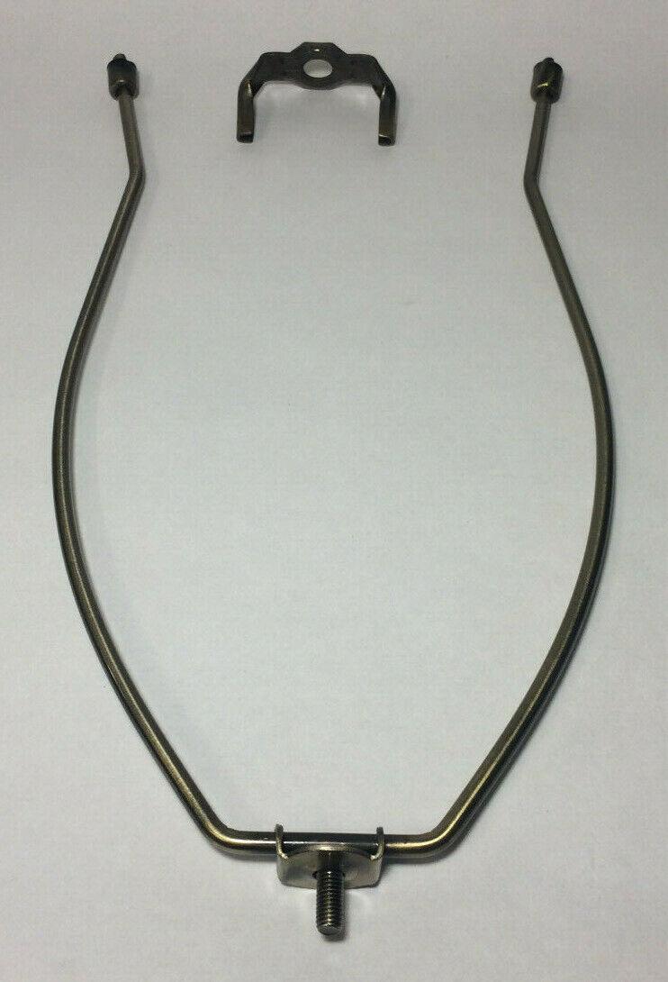 New 14" Lamp Harp w/ Antique Brass Finish, Heavy Weight, Protective Coating #66A - Stone Door Lamps