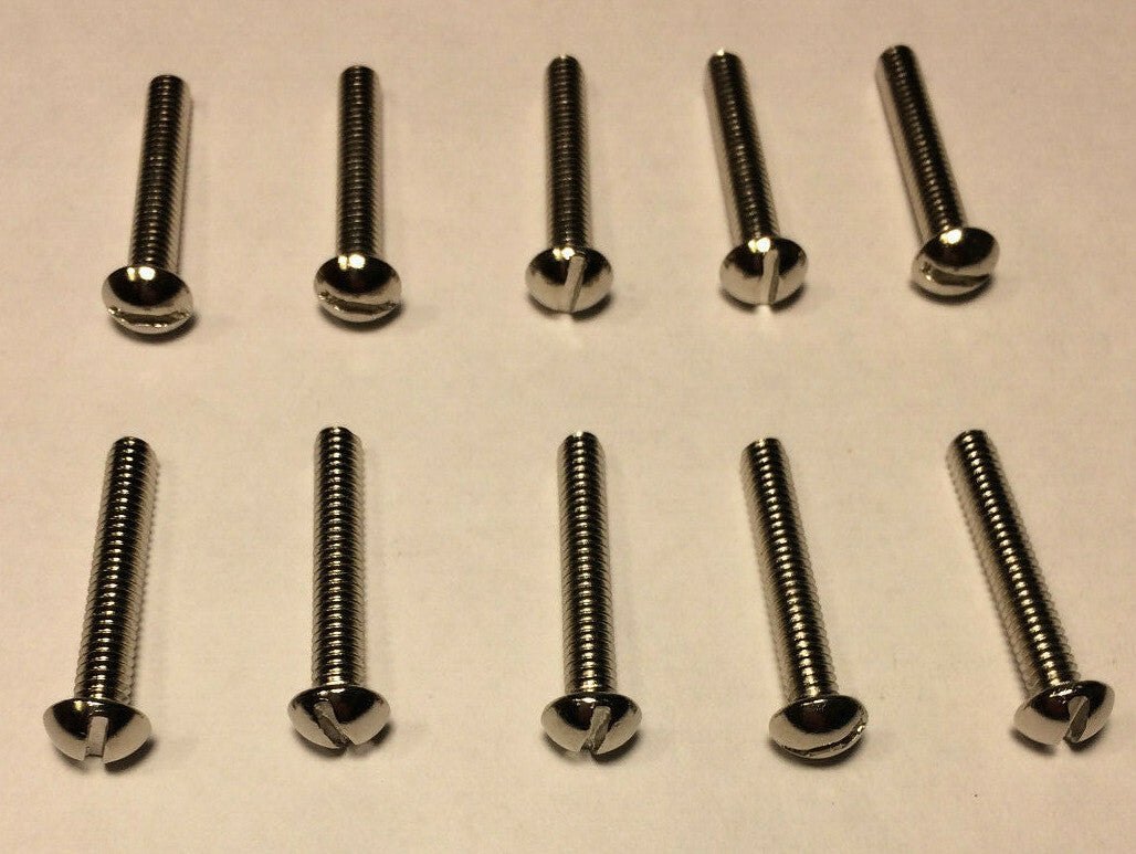 New Lot Of 10 Steel 1.5" Long Nickel Plated Finish Canopy Screws 8/32 Thread 88N
