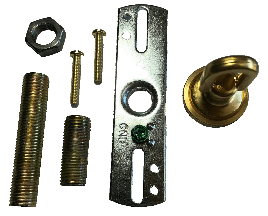 New Unfinished Brass Ceiling Canopy Hardware Mounting Kit With Screw Collar Loop - Stone Door Lamps