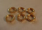 LOT OF 6 BRASS HEX NUTS HEXAGON LOCKNUT 1/8F Ceiling Canopy Lamp Part #LN700 - Stone Door Lamps