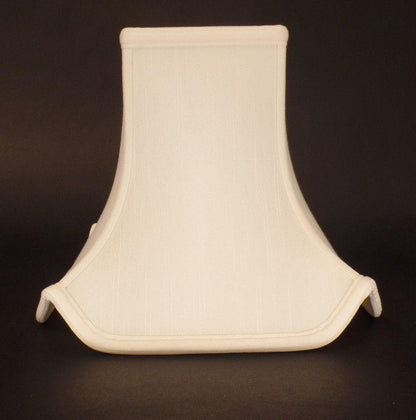 4.5" x 10" x 8.25" Off White Pagoda Style Tissue Shantung Fabric Lamp Shade 843W - Stone Door Lamps