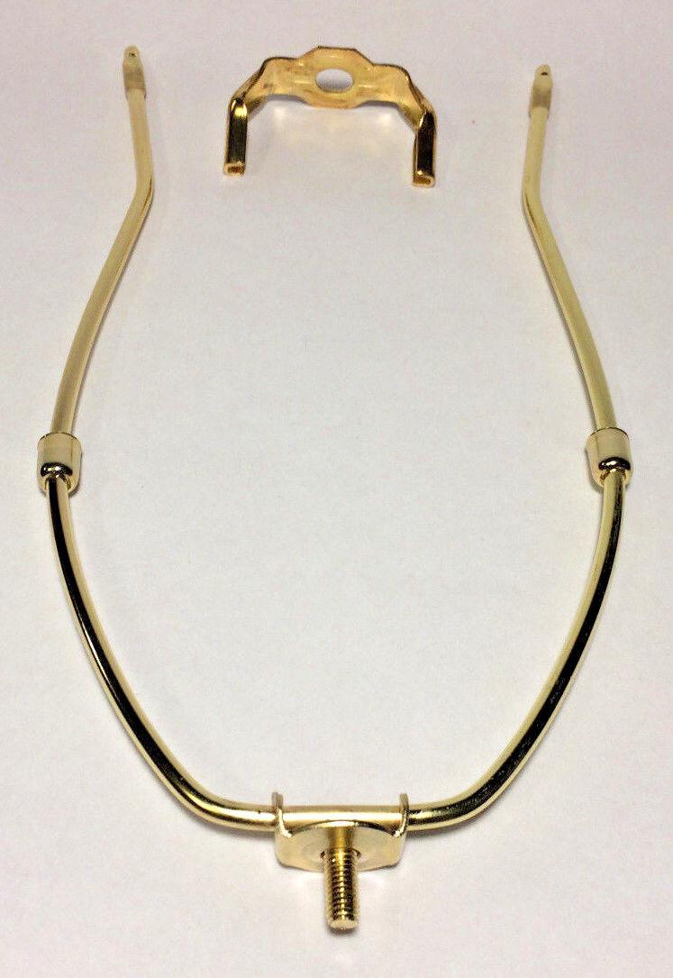 New 10" Brass Lamp HARP Shade Holder w/Base for Lamp Repair #HAR60 - Stone Door Lamps