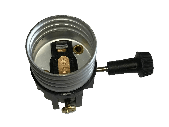 New 3 Terminal Turn Knob Lamp Socket Interior for Wiring Bottom Light Bulb - Stone Door Lamps
