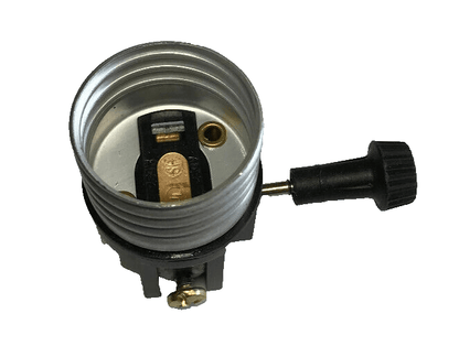 New 3 Terminal Turn Knob Lamp Socket Interior for Wiring Bottom Light Bulb - Stone Door Lamps