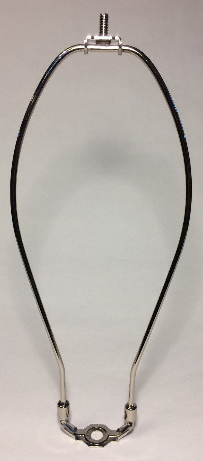 New 14" Nickel Finish Lamp HARP Shade Holder w/Base for Lamp Repair  #HAR66N