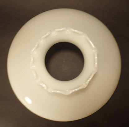 New 10" Opal White Milk Glass Tam - O - Shanter Lamp Shade, Crimped Top, USA, #SH101 - Stone Door Lamps