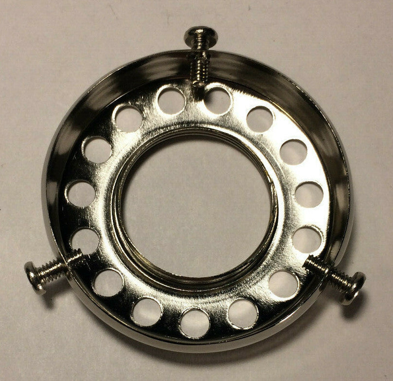 New 2 1/4" Fitter Screw-on Uno-type Brass Shade Holder Nickel Finish #SHH86N