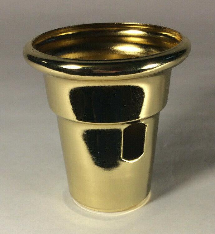 New Brass Plated Swing Arm Cup w/ Side Outlet For Cup Harps, 2 1/2" Tall, #HC772 - Stone Door Lamps