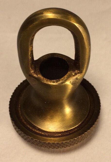 New 1 3/4" Antique Brass Screw Collar Loop Lamp Part With Wire Way, 1/4F Tap - Stone Door Lamps