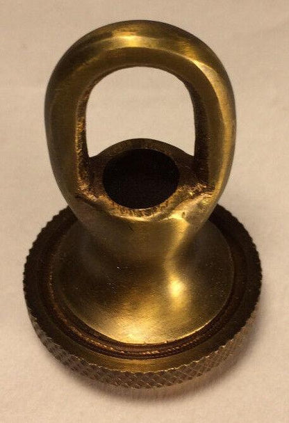 New 1 3/4" Antique Brass Screw Collar Loop Lamp Part With Wire Way, 1/4F Tap - Stone Door Lamps