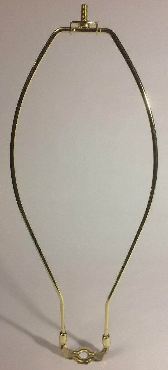 13" Brass Plated Lamp Harp w/ Base Protective Coating, regular weight #HAR65 - Stone Door Lamps