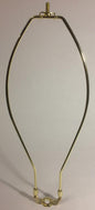 13" Brass Plated Lamp Harp w/ Base Protective Coating, regular weight #HAR65 - Stone Door Lamps
