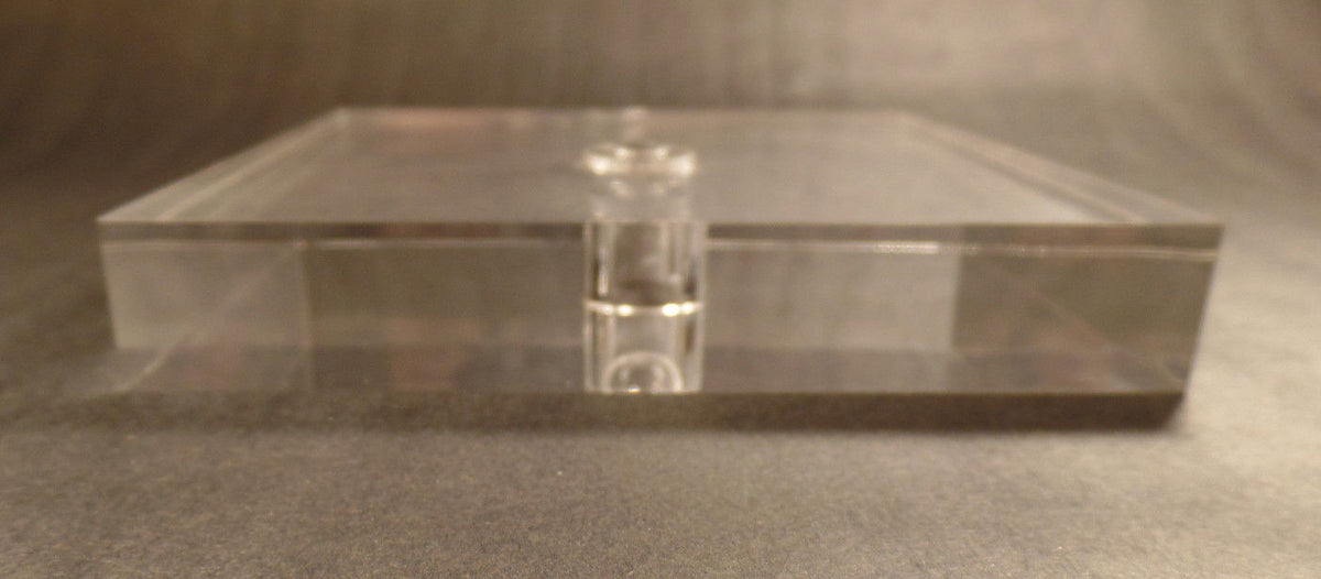 New 6" Diameter Clear Square Acrylic Lamp Base Break w/ Counter Sunk Center Hole