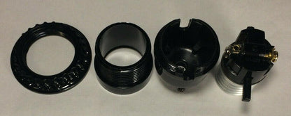 New Phenolic Bakelite On/Off Push - Thru Lamp Socket With Threaded Shell & Ring 83 - Stone Door Lamps