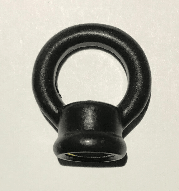 New 1" Cast Brass Loop With Wire Way, Satin Black Finish 1/8F Tap(3/8") #BL954BK - Stone Door Lamps