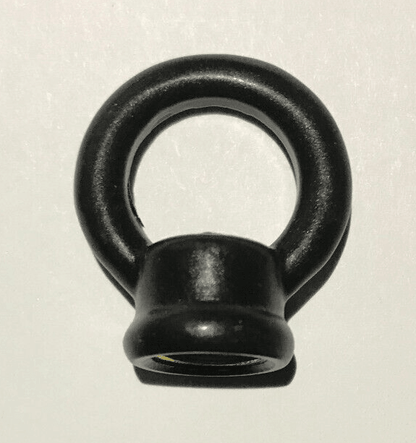 New 1" Cast Brass Loop With Wire Way, Satin Black Finish 1/8F Tap(3/8") #BL954BK - Stone Door Lamps