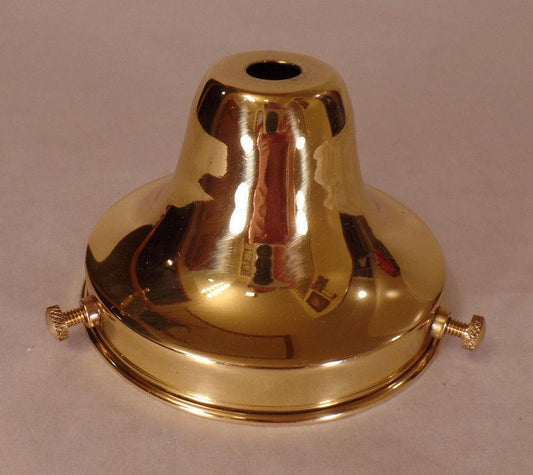 NEW 3 1/4" Fitter Polished & Lacq. Brass Fixture Lamp Shade Holder Bell #SHH62 - Stone Door Lamps
