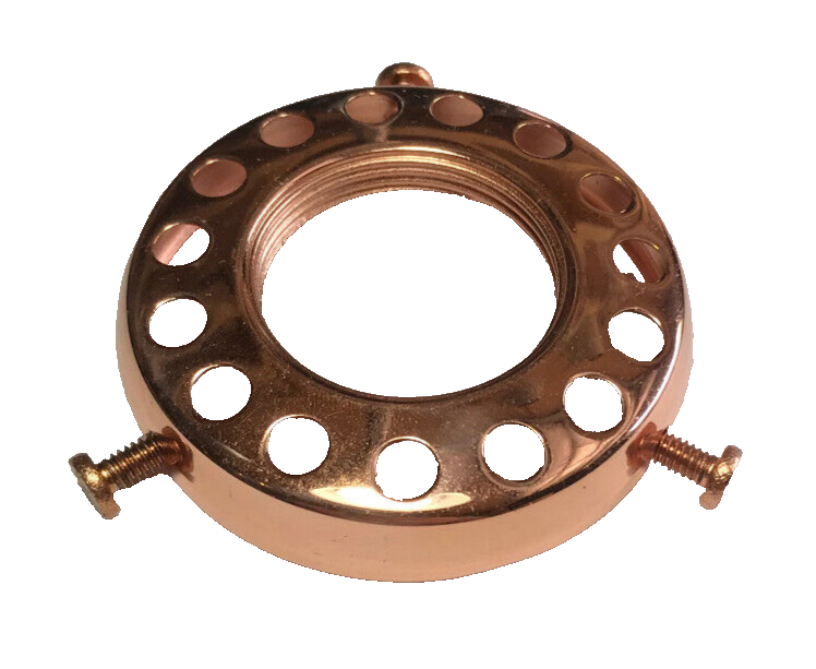 New 2 1/4" Fitter Screw On Uno Shade Holder, Polished Copper Finish #SH786C
