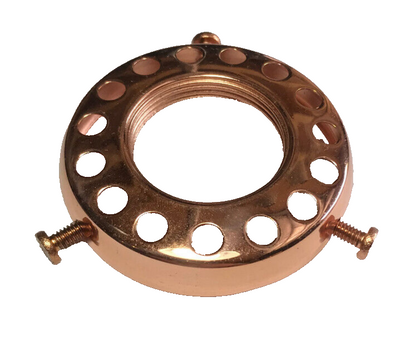 New 2 1/4" Fitter Screw On Uno Shade Holder, Polished Copper Finish #SH786C