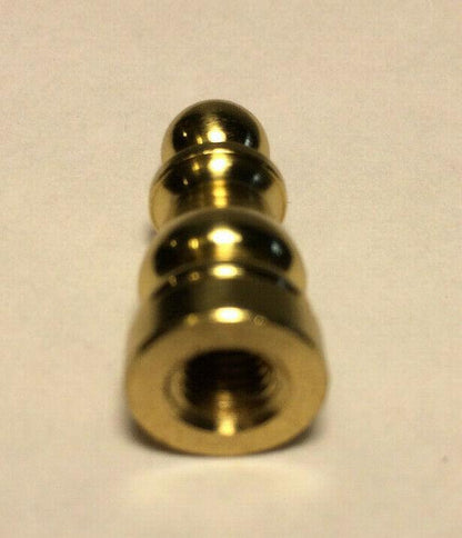 New Brass Colonial Finial For Standard Lamp Harps, 1" Ht., Burnished & Lacquered