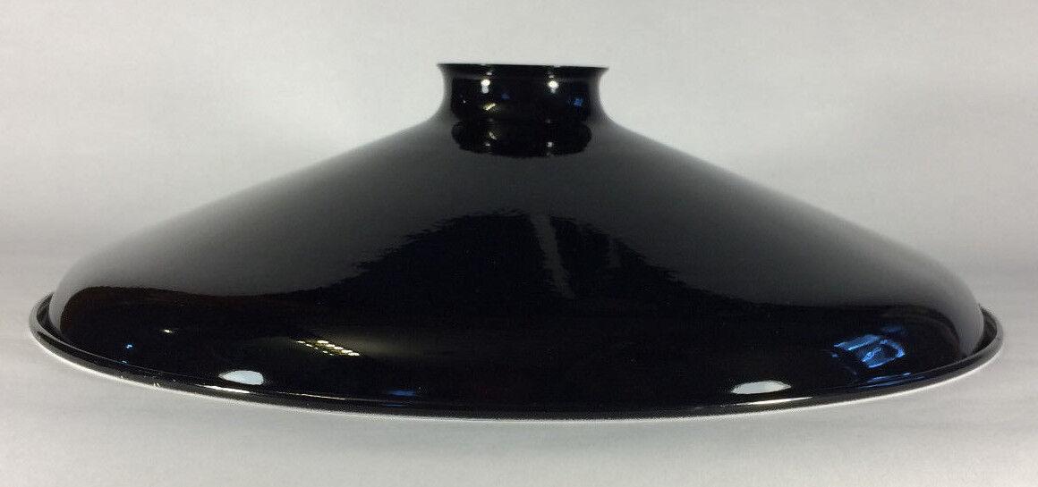 2 1/4 X 12 Black Porcelain Industrial Style Metal Cone Lamp Light Shade Pendant - Stone Door Lamps