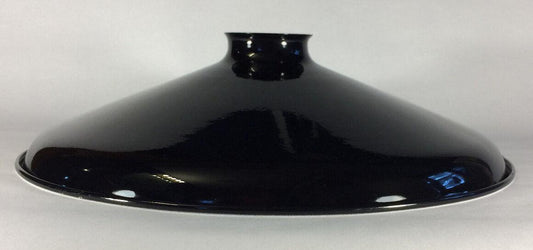 2 1/4 X 12 Black Porcelain Industrial Style Metal Cone Lamp Light Shade Pendant - Stone Door Lamps