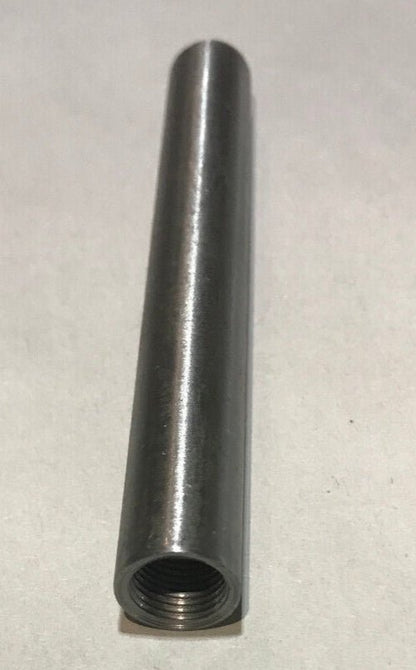 New 4" Brushed Steel Female Threaded Lamp Pipe, Rod, 1/8F Tap (3/8") #SP218S - Stone Door Lamps