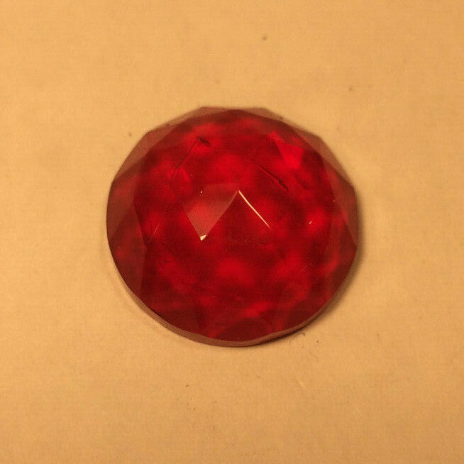 New Ruby Color Faceted Glass Jewel For Inserting Into Brass Banding #GJ123R
