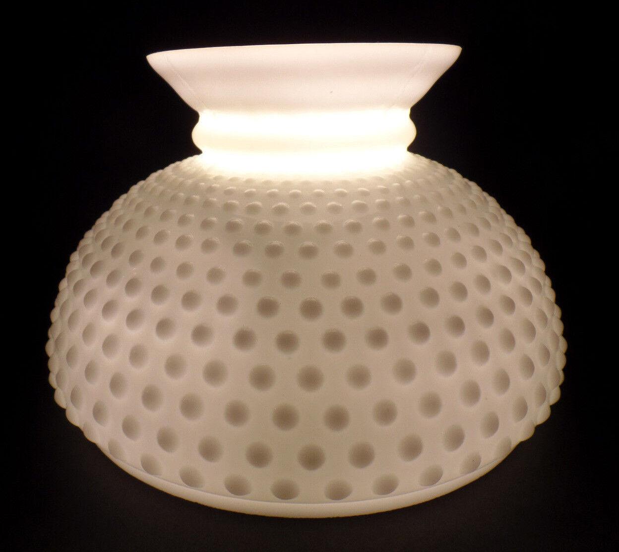 New 10" Fitter Opal White Milk Glass Hobnail Student Lamp Shade USA Made #SH162 - Stone Door Lamps