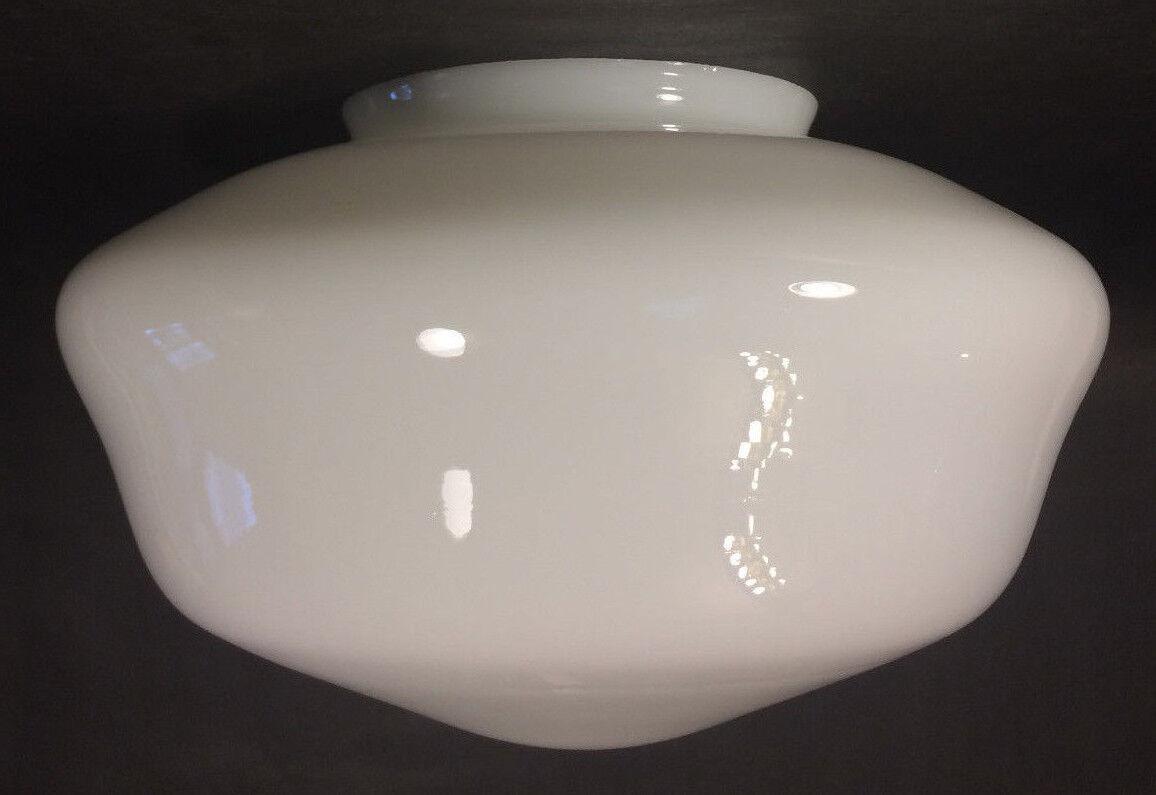 New 6" Lip Fitter Opal Schoolhouse Pendant Shade, 12" Diameter U.S.A. Made PS816 - Stone Door Lamps