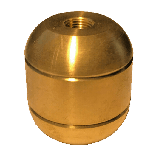 New Large Turned Brass 2 Pc. Cluster Body, No Side Holes, 1/8F Tap, Unfinished - Stone Door Lamps