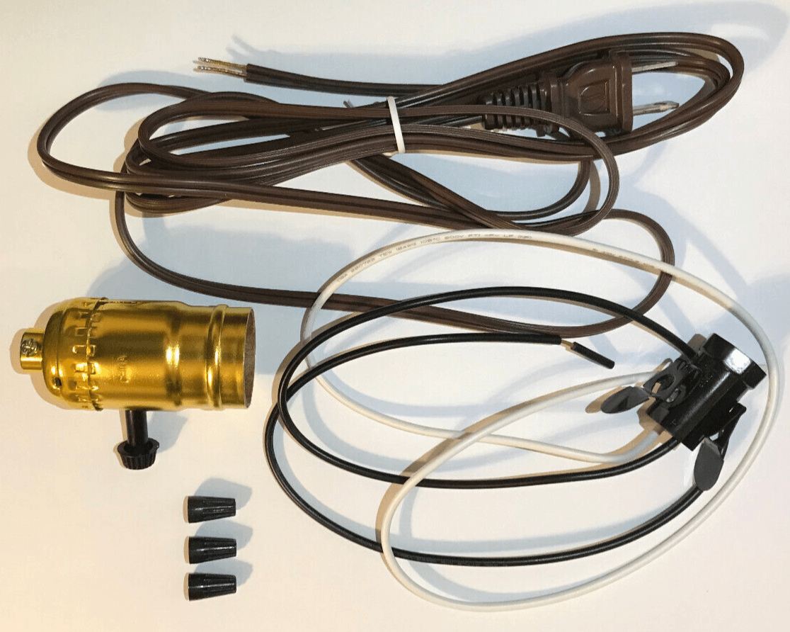 E - 12 Night Light Lamp Kit For Gone With The Wind & Hurricane Lamps, Bottom Light - Stone Door Lamps