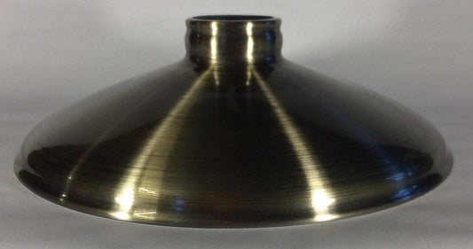 2.25 X 10" Antique Brass Finish Spun Metal Industrial Lamp Light Shade Pendant - Stone Door Lamps