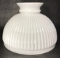 New 10" Clear Over Opal White Cased Glass Ribbed Student Lamp Shade #SH000C