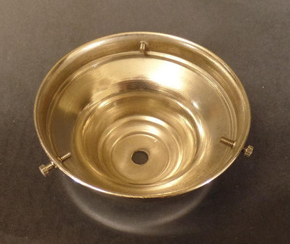 NEW Spun Brass 4" Fitter Nickel Fixture Shade Holder With Set Screws #SH764N - Stone Door Lamps