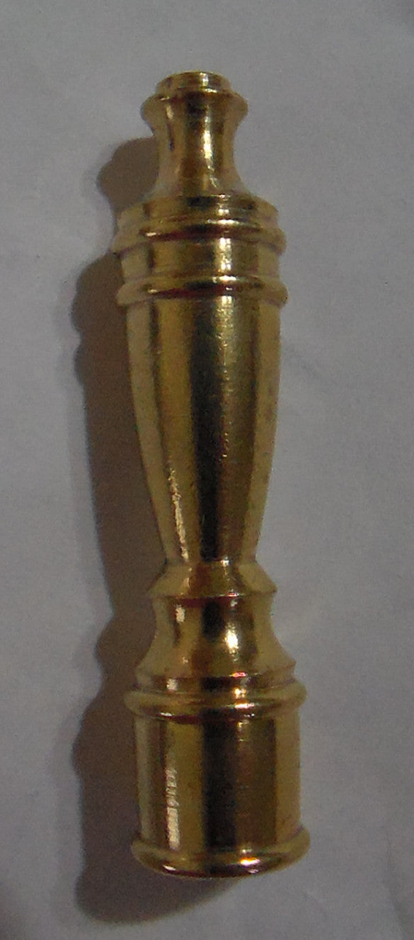 NEW 2 3/8" Brass Lamp Shade Harp Finial - Unfinished Brass  1/4-27F #FIN52U