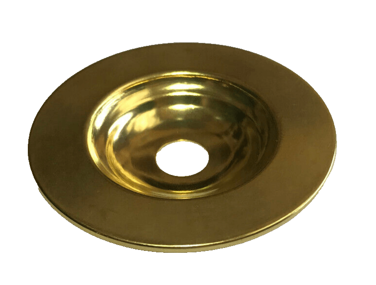NEW 2 5/16" Stamped Unfinished Brass Bobesche, Slips 1/8IP (3/8"), 5/16" Height - Stone Door Lamps