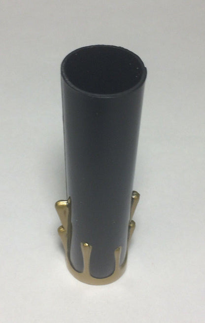 4" HEIGHT BLACK PLASTIC EDISON SOCKET CANDLE COVER W/ GOLD DRIPS, Candelabra