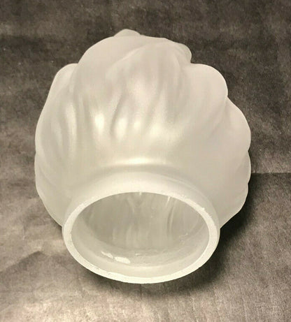 New 4 7/8" Satin Crystal Glass Pendant Lamp Flame Shade, 2 1/4" fitter, #SH823